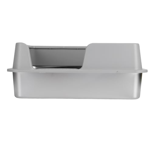 Arenero de acero inoxidable para gatos con tapa y entrada lateral miniatura 2