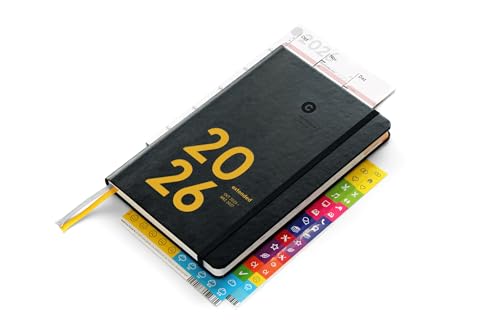 weekview compact extended 2026 der clevere Wochenplaner A6+ Okt 25März 27 | Personal Organizer mit Gummiband Lesebändern Sticker Einstecktasche Tafelkalender (Classic Black)