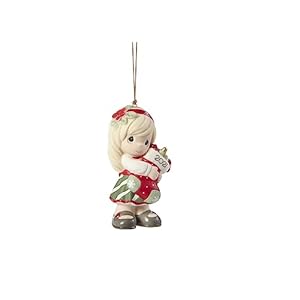 Precious moments 211002 you fill me with christmas cheer 2021 dated girl bisque porcelain ornament white  urban country home decor