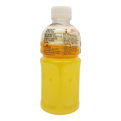 Mogu Mogu Pineapple Juice Drink with Nata de Coco Jelly 320ml (Pack of 6)| Refreshing Tropical Thai-Made Sip & Chew Beverage.