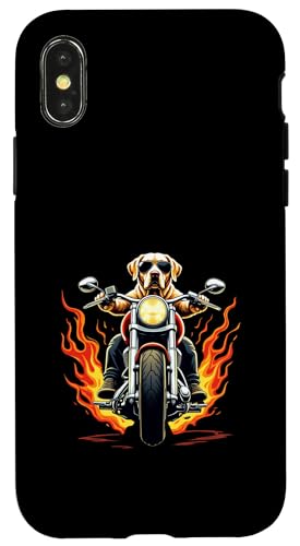 面白いラブラドールレトリーバー バイクラボレトリーバーに乗る スマホケース iPhone X/XS 用