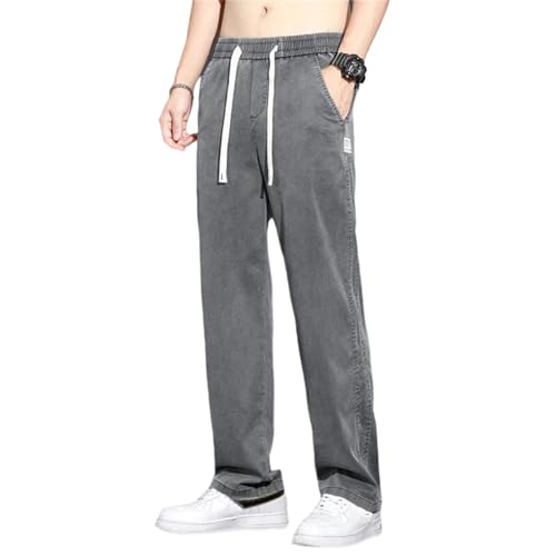 Mens Jeans Summer Thin Baggy Casual Straight Stretch Denim Pants Comfortable Soft Classic Wear