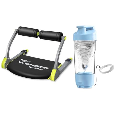 WONDER CORE SMART, Sit Up Exercise Equipment for Core Workout + WONDER CORE Hurricup: 22 Oz Blender Shaker Bottle Cup for Protein Shakes Cover