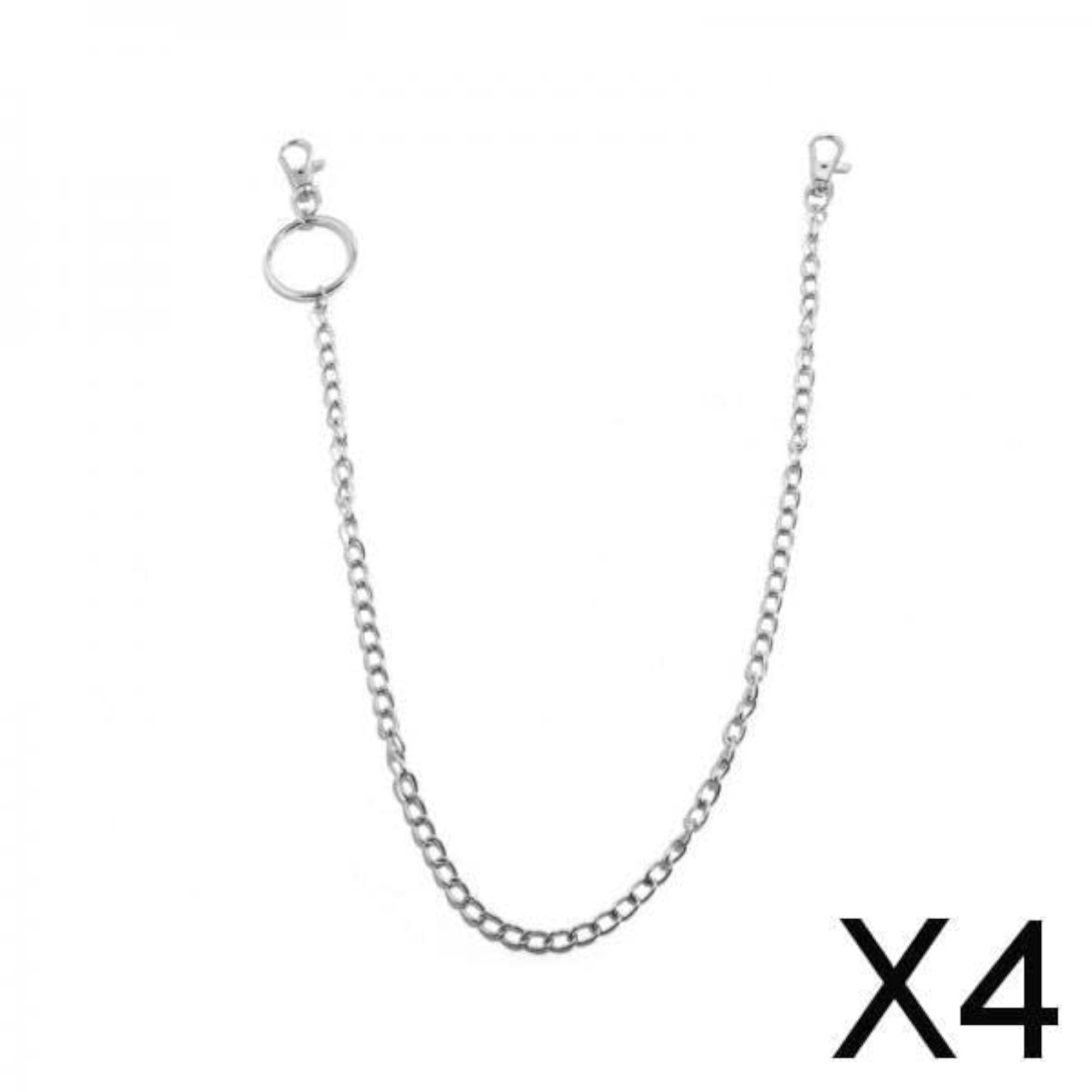 Unisex Metal Wallet Chain Double Layered Necklace, Rocker Style