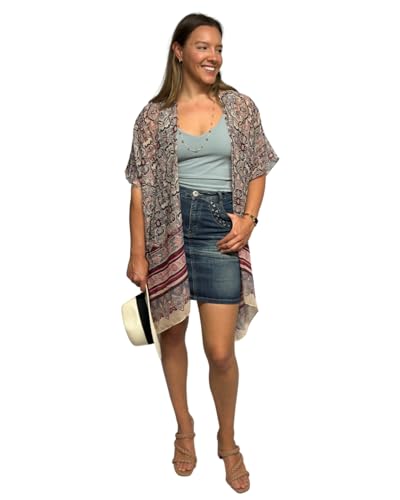 Image of Humble Hilo Womens Kimono Cardigan Sleeveless Lightweight Cover Up Casual & Flowy, 2 Sizes