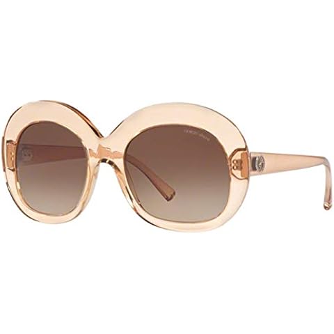 GIORGIO ARMANI AR8085-552413 Sunglasses Transparent Brown w/Brown Gradient Lens 54mm Cover