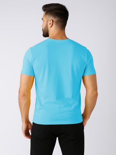 Image of Friskers Men's V-Neck Short Sleeves Cotton T-Shirt - Casual T-Shirt, Regular Fit