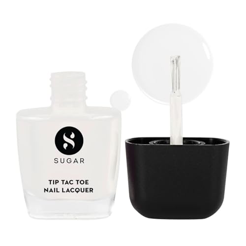 Image of SUGAR Cosmetics Tip Tac Toe Nail Lacquer Classic | Long-lasting, 100% Chip-resistant & Glossy Finish | 10ml - 20 White Waves