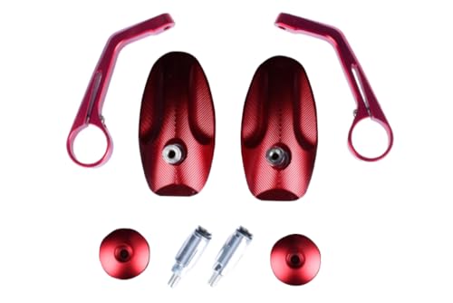 Rétroviseurs embout de guidon rouge pour personnaliser votre moto custom