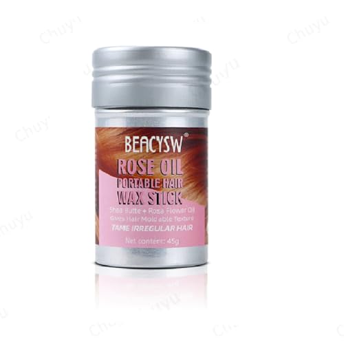 Rose Oil Hair Wax Stick, 45g Portable Hair Wax Stick, Strong Hold Matte Finish, Natural Ingredients, Travel-Friendly Styling for Women, Men (1 Pack)