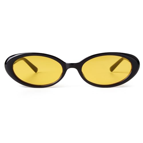JUDOO Tiny Small 90s Sunglasses for Women Men Retro Oval