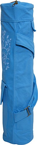 Fit Spirit Exercise Yoga Mat Gym Bag With 2 Cargo Pockets (Blue Tree) #TOP2