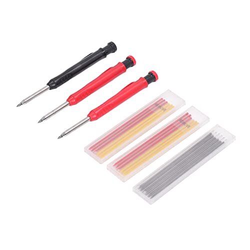 Naroote Ensemble de Crayons de Charpentier Solides à Long Nez avec Recharges Multicolores pour Outils de Marquage du Travail du Bois