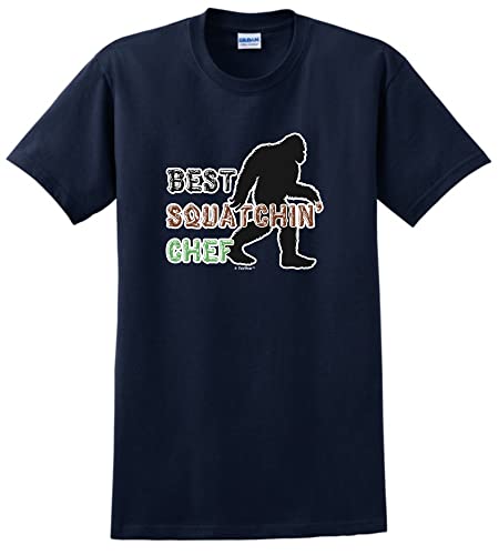 Chef Themed Gifts for Women Best Squatchin Chef Short Sleeve T-Shirt X-Large Navy