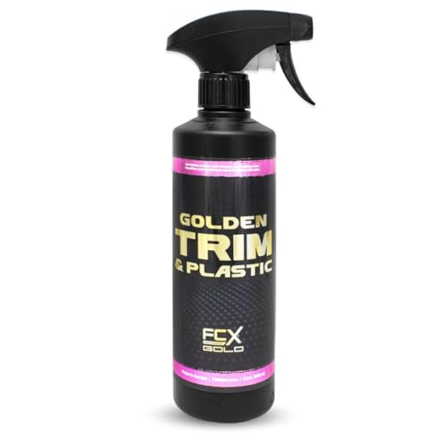 AutoFullCar FullCarX Gold Golden Trim Plastic Renovador Plasticos Coche 500 ml, Restaurador Molduras Paragolpes Goma Interior Exterior, Hidratador Proteccion UV, Acabado Negro Intenso Detailing