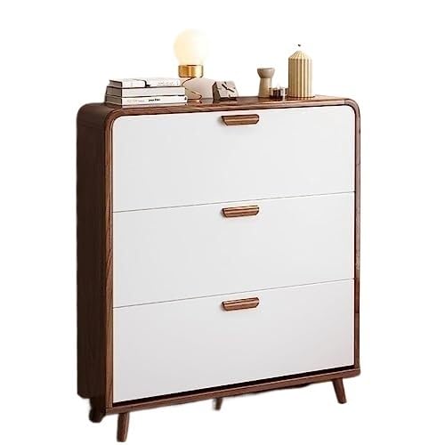 Szafka na buty, nowoczesna szafka do przedpokoju - wąski, wolnostojący organizer z wiadrem(White,L80*H119CM-24CM)
