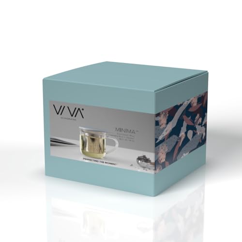 Taza de vidrio con infusor y tapa 14 oz Hazy Blue miniatura 5