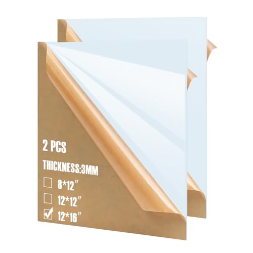 Image of 2-Pack Light Blue Cell Cast Acrylic Sheets, 11.8x15.7 x 1 /8 in | Pastel Color, Glossy /Matte Finish for Laser Cutting, Engraving & DIY Crafts