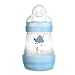 MAM Easy Start Anti-Colic Bottle 5 oz (1-Count), Baby Essentials, Slow Flow Bottles with Silicone Nipple, Baby Bottles for Baby Boy, Blue