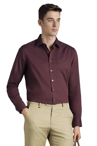 Image of Louis Philippe Men's Slim Fit Easy to Iron Everyday wear Premium Cotton Full Sleeve Solid Formal Shirt