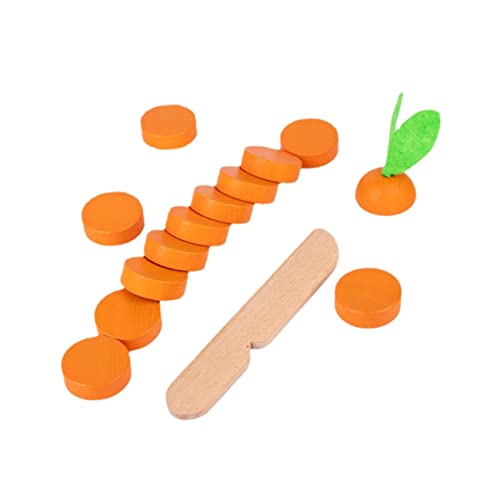ibasenice 1 Ensemble Simulé Enfants Jouet Coupe Apprentissage Carotte Éducatif Drôle Couper Jeu Légume en Bois Début Intéressant Éducation Enfants Simulation Dessin Animé Jouet Cognition
