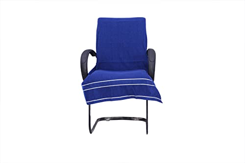 Image of ROMAN HOME 100% Superfine Cotton Solid Large Luxury Office Chair Towel with Tie Knot 450 GSM - (Pack of 1) Original Product AS PER Picture Shown (1, ch Blue)
