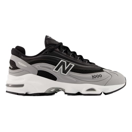 Classic 1000 - Tenis de gamuza para hombre, color negro y gris New Balance, negro, blanco, gris (Slate Grey/Black/White), 4