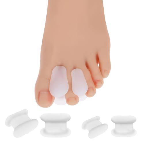 Image of Gjinxi 12 Pack Gel Toe Spacers, Toe Separators for Women Men Bunion Corrector Toe Spreaders Soft Toe Straightener for Crooked Toes, Overlapping Toes, Hammertoe Correction(6L+6S)