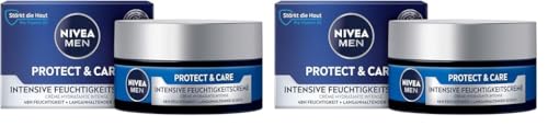 NIVEA MEN Protect & Care Intensive Feuchtigkeitscreme, beruhigende Gesichtspflege für Männer, 48h feuchtigkeitsspendende Gesichtscreme mit Aloe Vera und Pro Vitamin B5 (50 ml) (Packung mit 2)