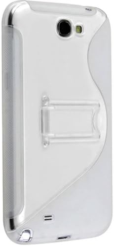 eForCity TPU Rubber Skin Case with Stand Compatible with Samsung? Galaxy Note II N7100, Clear White/ Clear S Shape