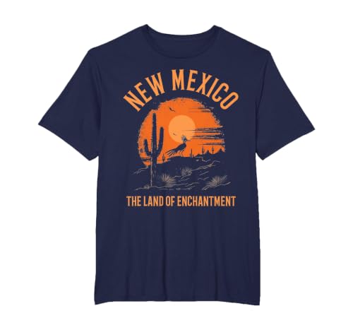 New Mexico Land of Enchantment Roadrunner Desert Vintage T-Shirt, Men's Big and Tall, Navy Blue, 6X Tall