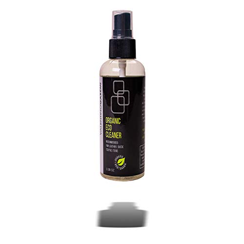 Valentino Garemi — Solução de limpeza de camurça de couro natural orgânico — Tela de tecido nobuck — Removedor de manchas nos sapatos — Botas — Roupas — Roupas — Bolsas — Bolsas