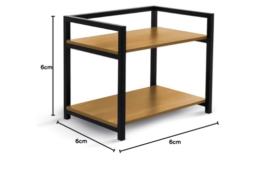 Image of TEKCOOL Microwave Stand,Kitchen Rack Oven Rack 2-Tier Counter Shelf,Space Saving Organizer, Two Layers Counter Top Organizer for Printers on Desk, Microwave Shelf Stand (Wooden)'