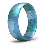 Enso Rings Handcrafted Classic Silicone Ring – Comfortable and Flexible Design – 6.6mm Wide, 1.75mm Thick (Deep Sea, 8)