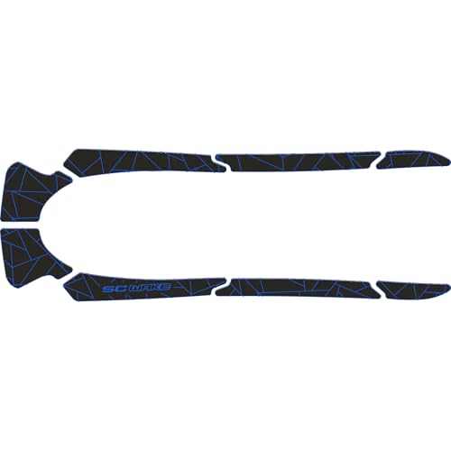 SC Wake Premium Traction Mats Made for Honda F-15X, 6mm Marine Grade EVA Foam PWC Decking, Diamond Cut Non-Slip Mat - Adhesive Comfort Series Fractal Design Mats - Black/Bimini Blue