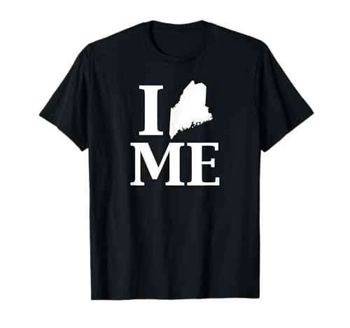 I Heart Love ME Maine Silhouette State Outline - Camiseta Camiseta