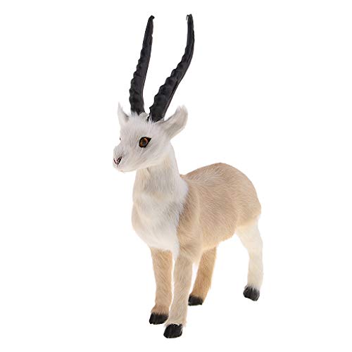OFUNGO Ornement Art Sculpture Statue Antiques Collectibles, Small Plastic Simulation Hair Antilope Animal Ornement Home Toy Gift