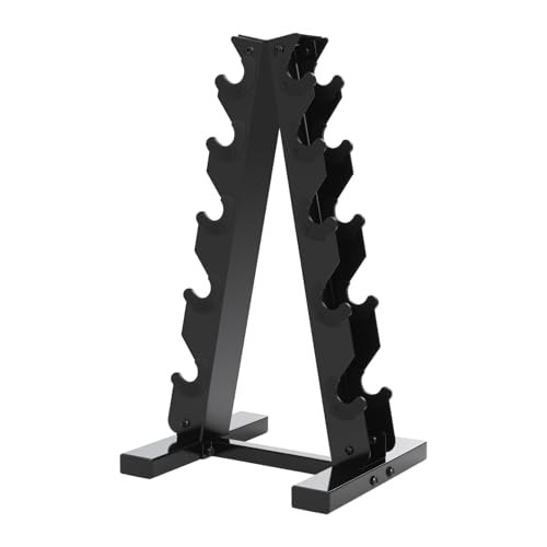 Support d'haltères courts, cadre en A, 5 étages, en acier, peu encombrant, capacité de charge de 100 kg, pour la maison, la gym, la salle de sport