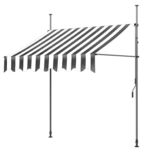 Toldo manual retráctil, parasol para jardín, terraza, balcón, resistente a los rayos UV y al calor, disponible en 2 x 1,2 m, 2,5 x 1,2 m, 3 x 1,2 m, ideal para patios y restaurantes