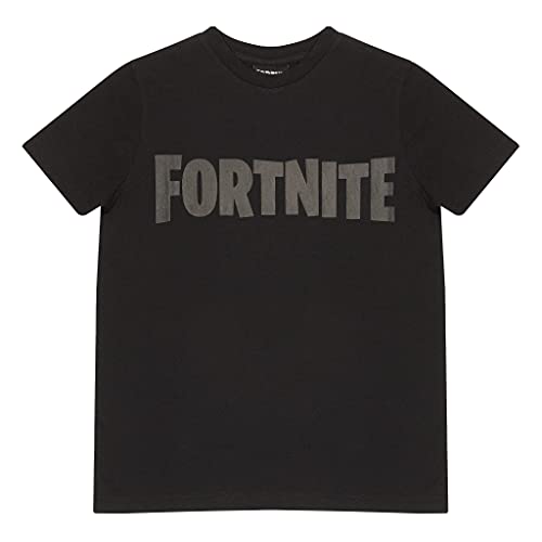 Fortnite Text-Logo Jungen T-Shirt Schwarz/Schwarz 9-10 Jahre