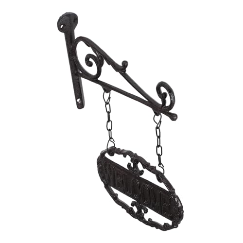 GALPADA Vintage Cast Iron Welcome Sign – Outdoor Metal Hanging Door Plaque – Wall-Mounted Rustic Home and Garden Front Door Decor for Patio Porch