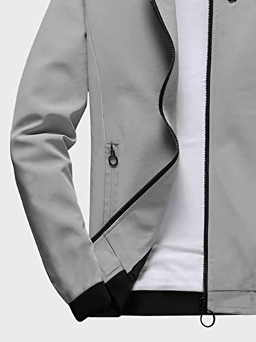 Men's Slim Fit Sportswear Jacket Long Sleeve Regular Fit Men 1pc Zip Up Bomber Jacket4