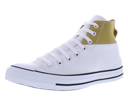 Image of Converse Chuck Taylor All Star Hi Unisex Shoes Size 9.5, Color: White /Dunescape /Open Sesame-White