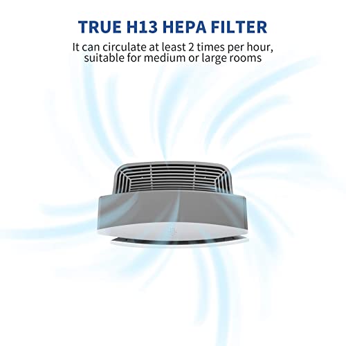 Image of Shinco SAD-2401S True H13 HEPA Filter Air Purifier with Air Quality Monitor, Quiet Air Filter for Home, Office, Allergies, Dust, Smoke, Pet Hair, Pollen, Cooking Fumes