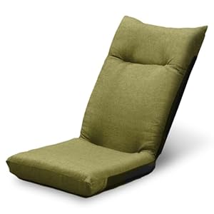 アイリスプラザ 座椅子 素材:ポリエステル スチール ウレタン, ポリエステル, ウレタンフォーム モスグリーン 幅約46×奥行約58×高さ約68cm リクライニング YC-601" 