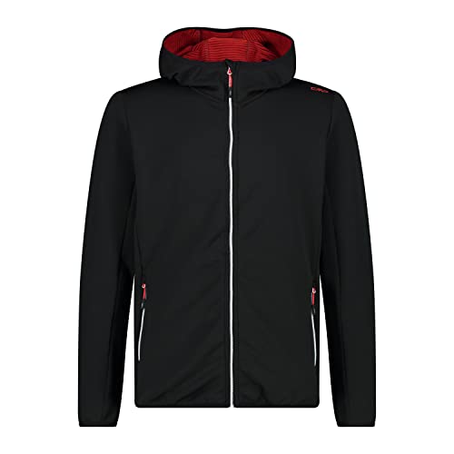 CMP Man Jacket FIX Hood, Größe:56, Farbe:Nero-Ferrari