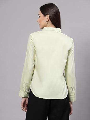 Image of Style Quotient Women Solid Chambrey Regular Formal Shirt