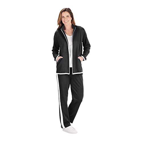 CATALOG CLASSICS Conjunto deportivo de 2 piezas para mujer, Negro  , XL