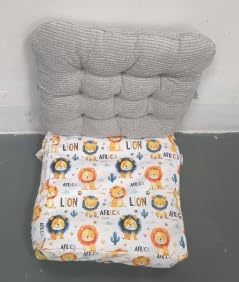 Image of Booster Seat for Kitchen Chair, Adjustable Washable Safety Belts Toddler Booster Seats (Lion)