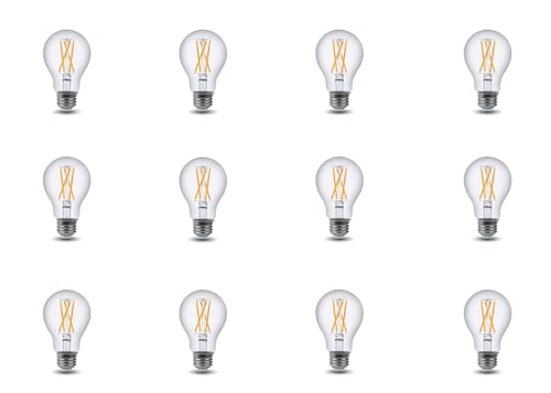 Green Light Depot LED Filament Bulb - A19-8.5W Bulb - 60 Watt Equivalent - 800 lumens - E26 - Dimmable (2700K) (12-Pack)